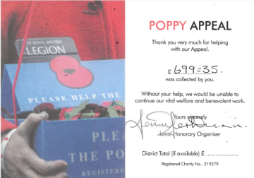 Poppy Appeal Card